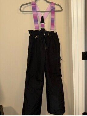 Gerry Weber Black Snow Pants with Pink-Purple Gradient Suspenders